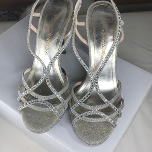 Caparros Silver Glimmer Heels Size 5.5